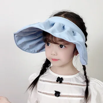 1041 Летняя детская шляпа для девочек, детская солнцезащитная шляпа, пустой цилиндр, солнцезащитная шляпа с большими полями, повязка на голову, солнцезащитная шляпа в виде ракушки 5