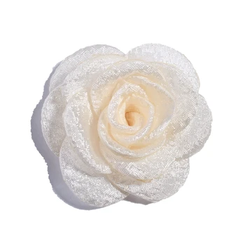 10ШТ 5,5 СМ Новые Мини-цветы из ткани с обожженным краем Для приглашения на свадьбу, искусственный цветок для украшения платья 2