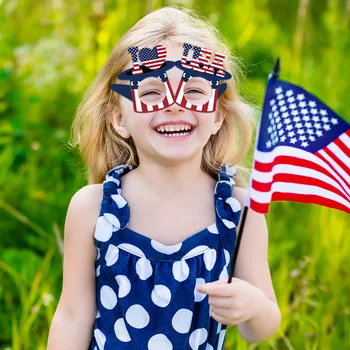 12 шт. Декор ко Дню Независимости США, Бумажные очки, Бумажные очки в Национальный день США, Реквизит для вечеринки в честь Дня Независимости США 1