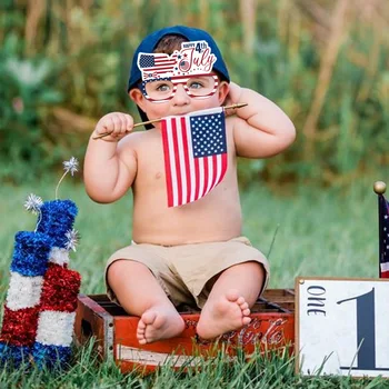 12 шт. Декор ко Дню Независимости США, Бумажные очки, Бумажные очки в Национальный день США, Реквизит для вечеринки в честь Дня Независимости США 3