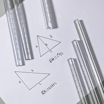 15 см 20 см Прозрачная треугольная линейка для рисования Измерительная линейка Школьные экзаменационные принадлежности Канцелярские принадлежности Подарочный приз 2