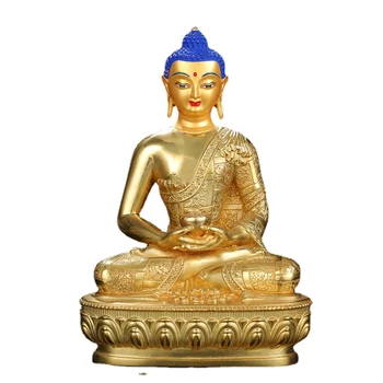 16см 21см 31см Медь Латунь позолота Статуя будды Шакьямуни Амитабхи Тибет буддизм Непал Большая скульптура домашнего декора