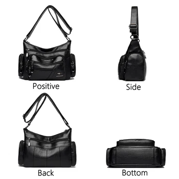 2021 Женские однотонные сумки через плечо в стиле ретро, женские дизайнерские повседневные сумки-мессенджеры с несколькими карманами, простой кошелек большой емкости 2