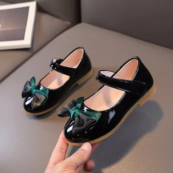 2023 Обувь для девочек с бабочкой Кожаные туфли на мягкой подошве Туфли принцессы Милая детская обувь для девочек Обувь для выступлений Осенняя детская обувь 2
