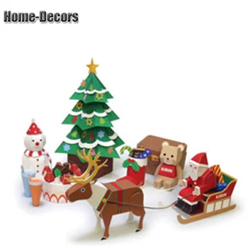 3D бумажная форма, Незавершенная Рождественская модель елки Санта-Клауса, Складная бумажная работа, вечеринка, Поделки, домашний декор, Фигурки, Миниатюры 0