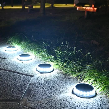 4 шт. Супер Яркий светодиодный Солнечный светильник для дорожки, наружный автоматический Садовый светильник, водонепроницаемый Наземный светильник для украшения сада