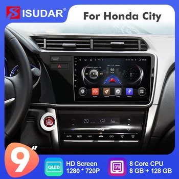 9-дюймовый автомобильный радиоприемник Isudar Android 12 для Honda city 2014-2019 Carplay Auto Stereo GPS Без 2din