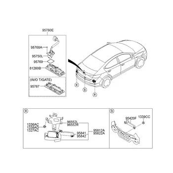 95760-F2001 Ручка двери багажника Камера заднего вида 95760-F2300 для Hyundai Elantra 2017 + Резервная камера системы помощи при парковке Багажника 0