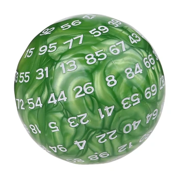 99-Сторонние Многогранные Игральные Кости D99 Зеленые Неправильные Многогранные Акриловые Кубики для Настольной Игры в Покер Замены Кубиков Казино