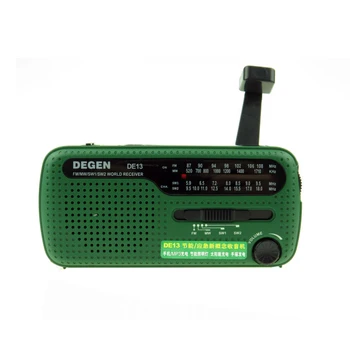 DEGEN DE13 FM AM SW-радио с кривошипным динамо-машиной, аварийное ретро-радио на солнечной энергии A0798A World Receiver Портативное радио