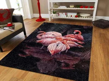 LOUSIDREAM Ковер с фламинго, домашний декор для гостиной, диван, коврик для стола, противоскользящая подушка для стула, коврик для отдыха