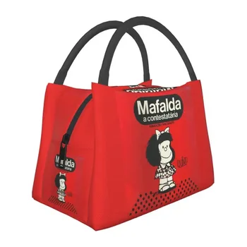 Mafalda A Contestataria Изолированные пакеты для ланча для пикника на открытом воздухе, портативный термоохладитель, Бенто-бокс для женщин из комиксов Quino, Манга