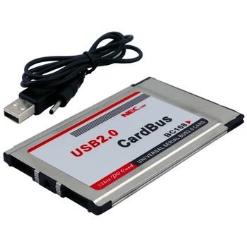 PCMCIA-USB 2.0 CardBus Двойной 2-портовый адаптер 480M для портативных ПК.