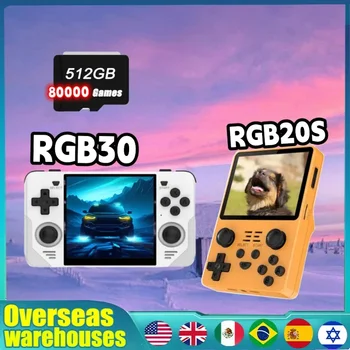 POWKIDDY RGB30 RGB20S Портативный Ручной Ретро Игровой автомат WIFI 5G + Bluetooth-чип RK3566 4100 мАч PSP 512G Детские Подарки