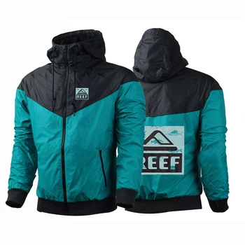 Reef 2023 Новые мужские пятицветные ветрозащитные повседневные ветровки с капюшоном, толстовки, весенне-осенняя модная куртка, пальто на молнии 0