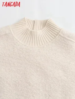 Tangada 2023 Женские толстовки свободного покроя в стиле пэчворк из меха, женские пуловеры оверсайз с длинным рукавом, женские PS11 1