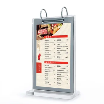 Акриловая подставка для перелистывания страниц формата А5, Рамка для бумажных карточек, табличка с меню ресторана, держатель для этикеток