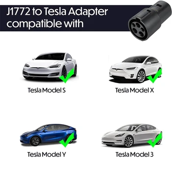 Аксессуары для зарядного устройства для электромобилей, Тип штекера адаптера 1 60 Ампер 250 В Sae Iec 62196 J1772 Для зарядки Tesla Gbt Dc Adapter 4
