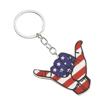 Американский Брелок Деревянный Брелок с американским флагом Автомобильный Брелок Аксессуары для подвески Патриотический Подарок на День Независимости Американский