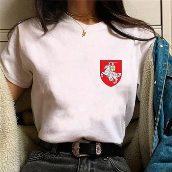 Белорусская футболка женская Y2K футболка для девочек забавная аниме одежда 0