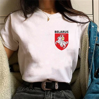 Белорусская футболка женская Y2K футболка для девочек забавная аниме одежда 2