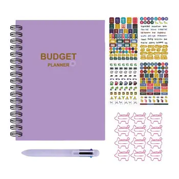 Бюджетный блокнот Планировщик счетов и органайзер на спирали Бюджетный блокнот с милой скрепкой в виде свиньи и 6 Цветными шариковыми ручками