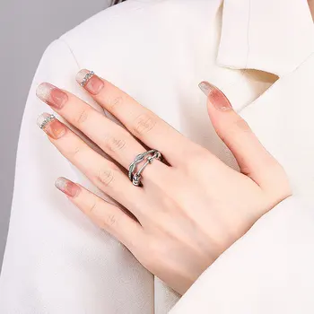 Вращение японской и корейской ниши, Кольцо с бесконечной любовью к еде, Женское кольцо с бантом, Индивидуальное модное двухслойное ювелирное кольцо