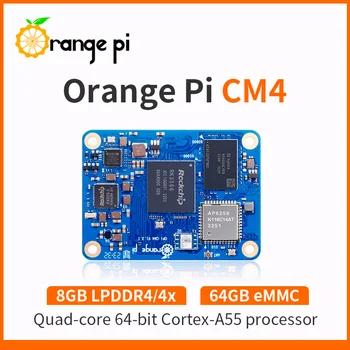 Вычислительный модуль Orange Pi CM4 4 с 8 ГБ оперативной памяти + 64 ГБ EMMC Flash WiFi5 + BT5.0 BLE RK3566 Четырехъядерный 64-разрядный процессор CM4 Core Board