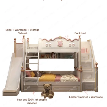 Двухъярусная Кровать Для девочек, Детская Высокая И Низкая Кровать, Легкая Роскошная Благородная Двухъярусная Кровать Для Матери, Многофункциональная Двухъярусная Кровать Для Женщин