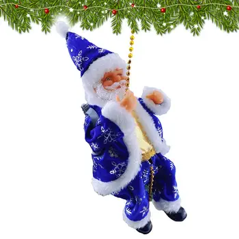 Декор для скалолазания Санта-Клауса, мини-подвеска на батарейках, кукла Санта-Клауса, скалолазание на веревке, Рождественские Украшения для сезонных вечеринок с Санта-Клаусом 0
