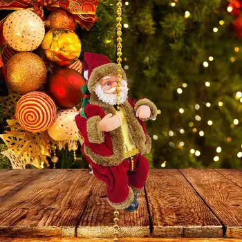 Декор для скалолазания Санта-Клауса, мини-подвеска на батарейках, кукла Санта-Клауса, скалолазание на веревке, Рождественские Украшения для сезонных вечеринок с Санта-Клаусом 4