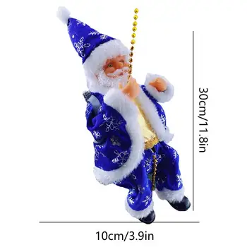 Декор для скалолазания Санта-Клауса, мини-подвеска на батарейках, кукла Санта-Клауса, скалолазание на веревке, Рождественские Украшения для сезонных вечеринок с Санта-Клаусом 5
