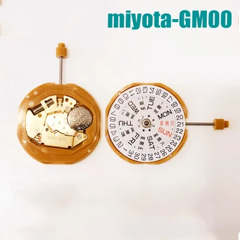 Детали часового механизма Новый оригинальный кварцевый механизм Miyota GM00 золотого цвета с двойным календарем и тремя стрелками