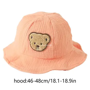 Детская шляпа-козырек, широкополая рыбацкая кепка с изображением мультяшного медведя, прямая поставка 5