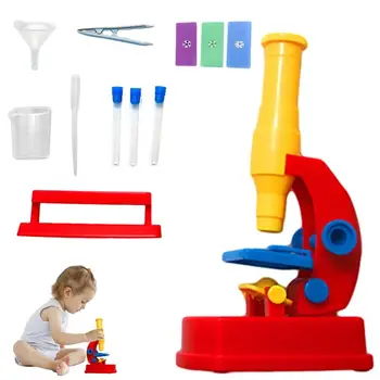 Детский набор микроскопов для экспериментов, Карманный микроскоп, Регулировка игрушек, Учебный научный эксперимент, Классные лабораторные принадлежности