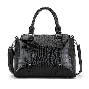 Дизайнерская женская сумка из крокодиловой кожи, женская сумка-тоут, роскошные сумки из лакированной кожи для женщин, сумка через плечо 0