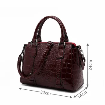 Дизайнерская женская сумка из крокодиловой кожи, женская сумка-тоут, роскошные сумки из лакированной кожи для женщин, сумка через плечо 1