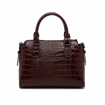 Дизайнерская женская сумка из крокодиловой кожи, женская сумка-тоут, роскошные сумки из лакированной кожи для женщин, сумка через плечо 3