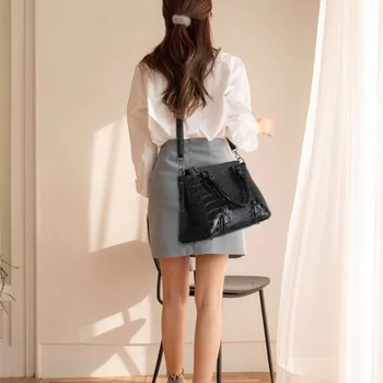 Дизайнерская женская сумка из крокодиловой кожи, женская сумка-тоут, роскошные сумки из лакированной кожи для женщин, сумка через плечо 5