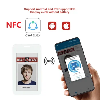 Дисплей значка Eink Приложение NFC цифровая наклейка для настройки значка членская карточка Epaper цифровая вывеска для конференции
