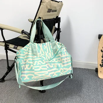 Дорожная сумка для багажа большой емкости на короткие расстояния, женская спортивная и фитнес-сумка для сухого и влажного разделения, водонепроницаемая сумка для хранения 2