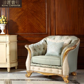 Европейский тканевый диван 123, комбинированный золотой диван для гостиной с резьбой из цельного дерева, итальянская вилла 2