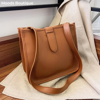 Женские сумки-тоут MOODS в стиле ретро, мягкая сумка через плечо, длинный ремень, Большая вместительность, роскошные дизайнерские сумки для покупок 0