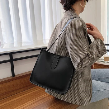 Женские сумки-тоут MOODS в стиле ретро, мягкая сумка через плечо, длинный ремень, Большая вместительность, роскошные дизайнерские сумки для покупок 4