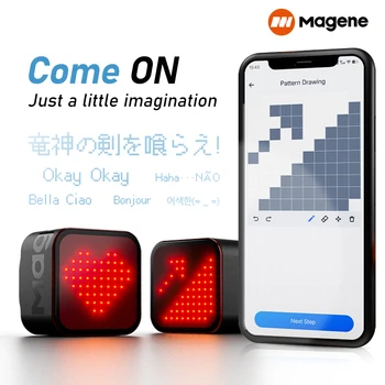 Задний фонарь Magene L308 Intelligent Expression 96 COB LED с подсветкой текста Emoji в режиме автоматического сна Smart Braking Sensor Type-C IPX6 Head