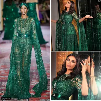 Зеленые вечерние платья Саудовской Аравии Illusion, сшитые на заказ в 2021 году