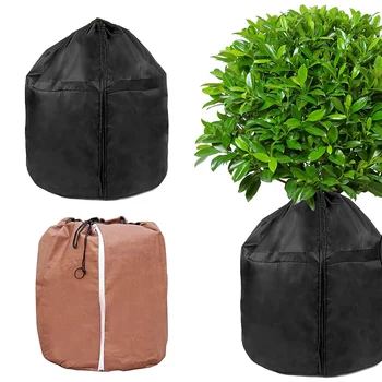 Зимняя сумка для защиты растений с застежкой-молнией и шнурком, Прочная Многоразовая защита от мороза, горшок для зимнего сада, укрытие для растений, садовые принадлежности 5