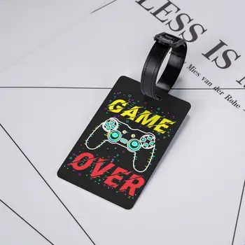 Игровой Геймер Game Over Багажная бирка для чемоданов Модный игровой контроллер Подарочные Багажные бирки Конфиденциальность Обложка Имя Удостоверение личности 4