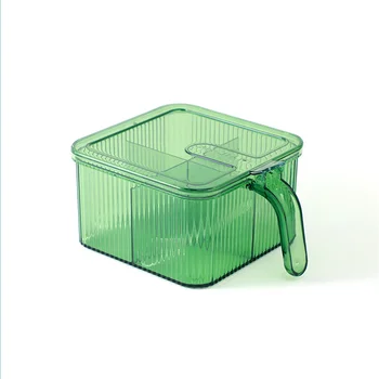 Износостойкие коробки из материала 4 стилей С прозрачной крышкой, пластиковая коробка для приправ, баночка для приправ, кухонные принадлежности, Пыленепроницаемые 2