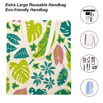 Индивидуальные холщовые сумки, сумка для покупок, женские сумки в стиле Тропического леса, повседневная сумка для покупок, сумка для покупок на заказ 3